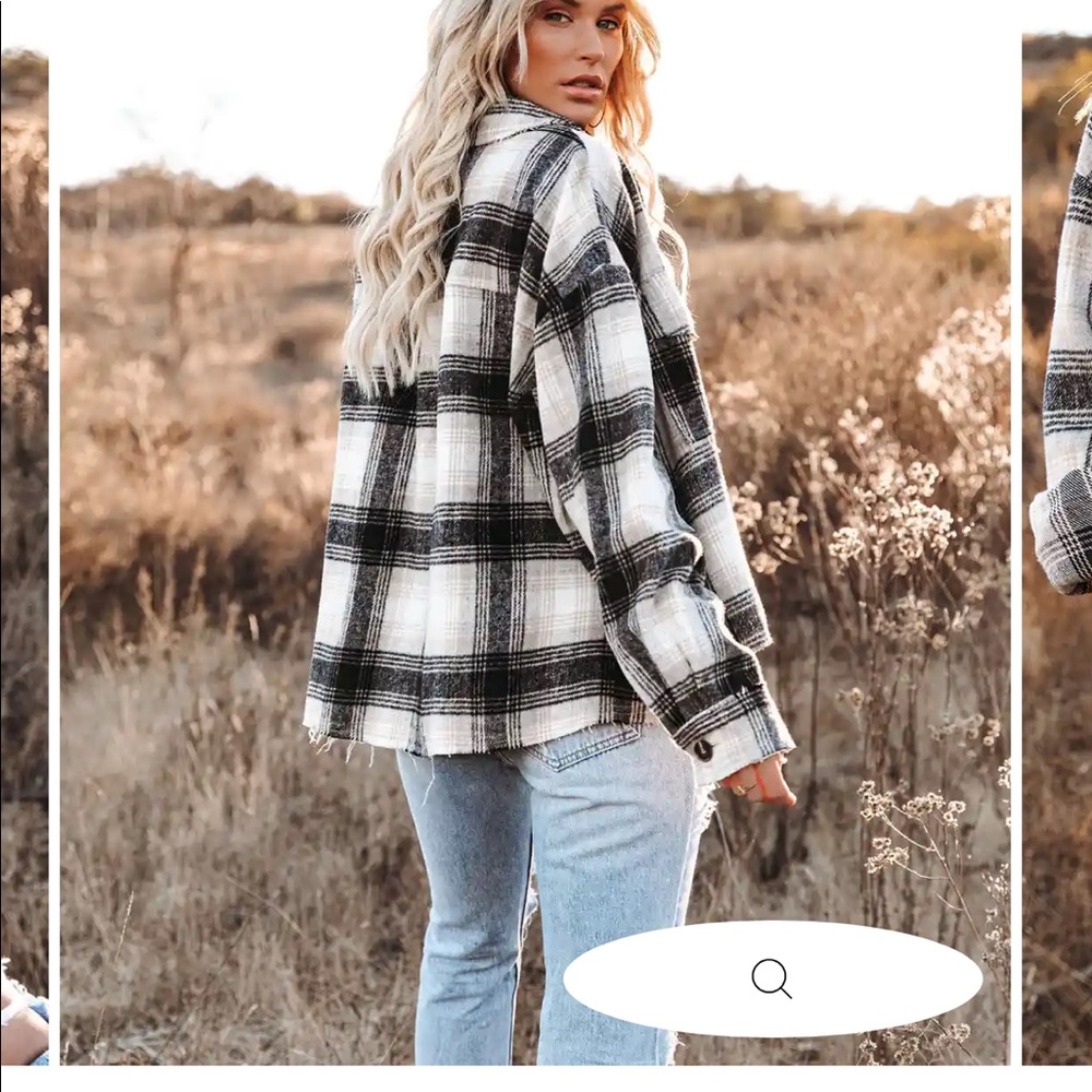 Vici Montgomery Distressed Plaid Shacket
